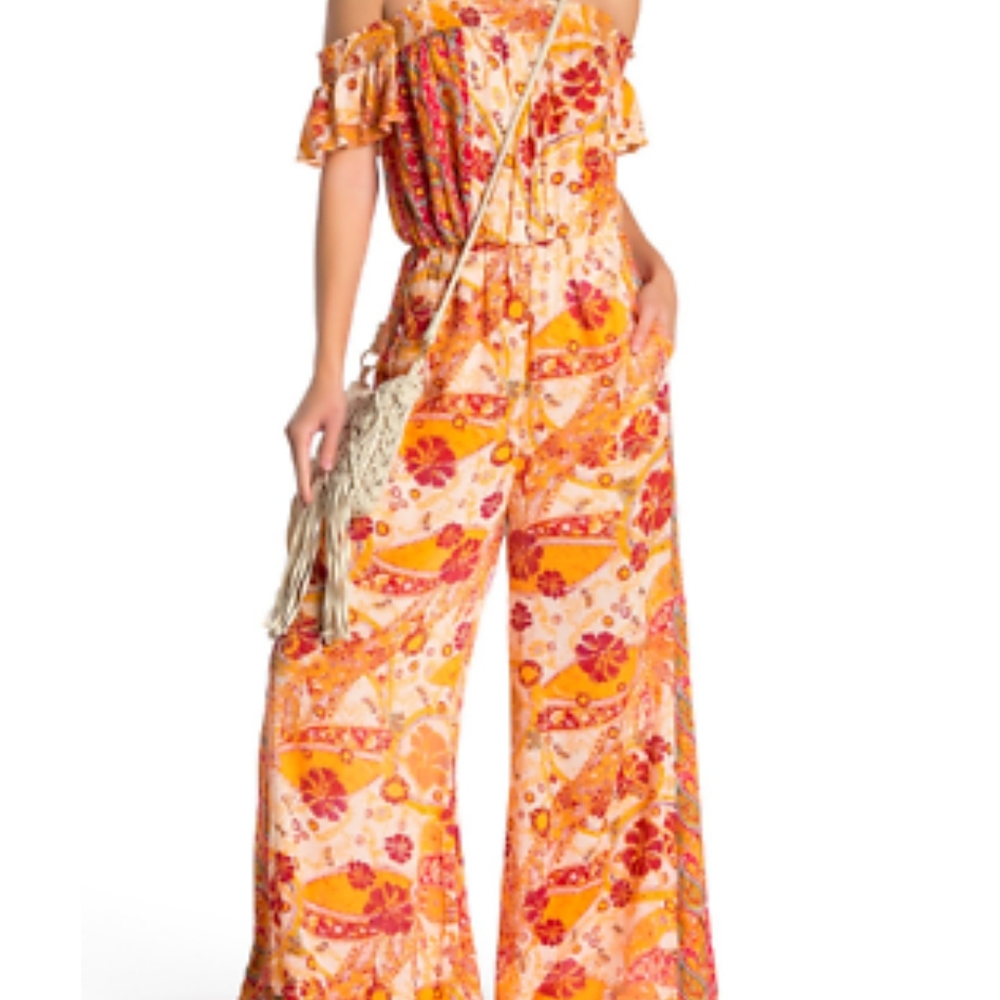 **HP** FREE PEOPLE Off The Shoulder Jumpsuit - Picture 9 of 14